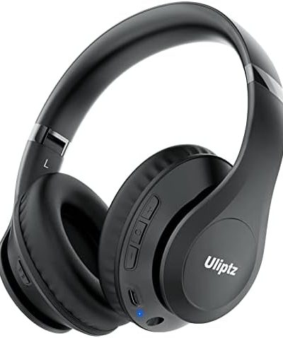 Uliptz Wireless Bluetooth Headphones, 65H Playtime, 6 EQ Sound Modes, HiFi Stereo Over Ear Headphones with Microphone, Foldable Lightweight Bluetooth 5.3 Headphones for Travel/Office/Cellphone/PC