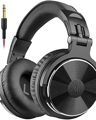 OneOdio Wired Over Ear Headphones Studio Monitor & Mixing DJ Stereo Headsets with 50mm Neodymium Drivers and 1/4 to 3.5mm Jack for AMP Computer Recording Podcast Keyboard Guitar Laptop - Black